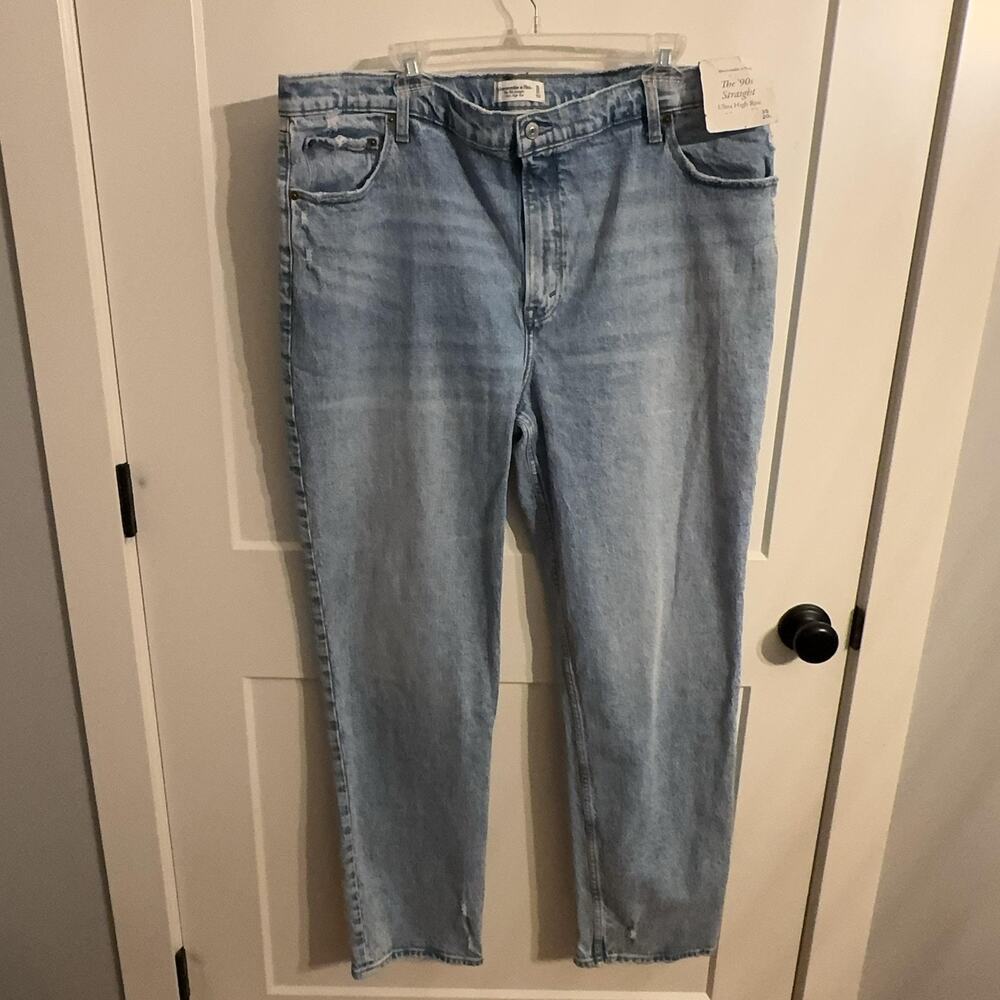 Abercrombie & Fitch Jeans Womens 35 x 20 Blue 90s Straight High Rise Relaxed Fit